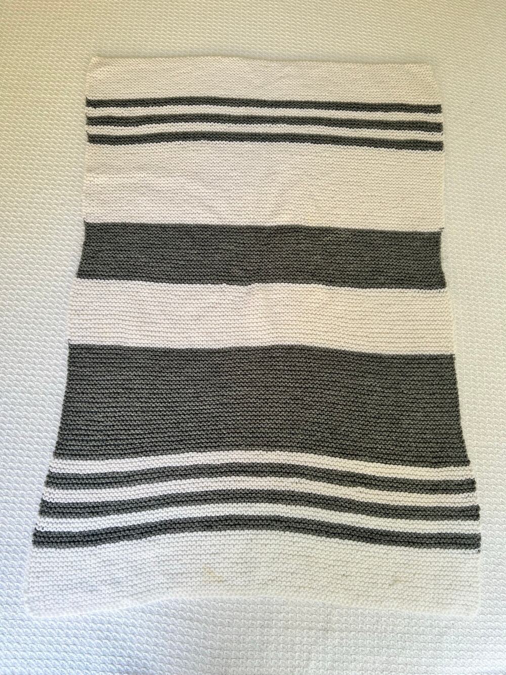 Gray and White Nautical Afghan